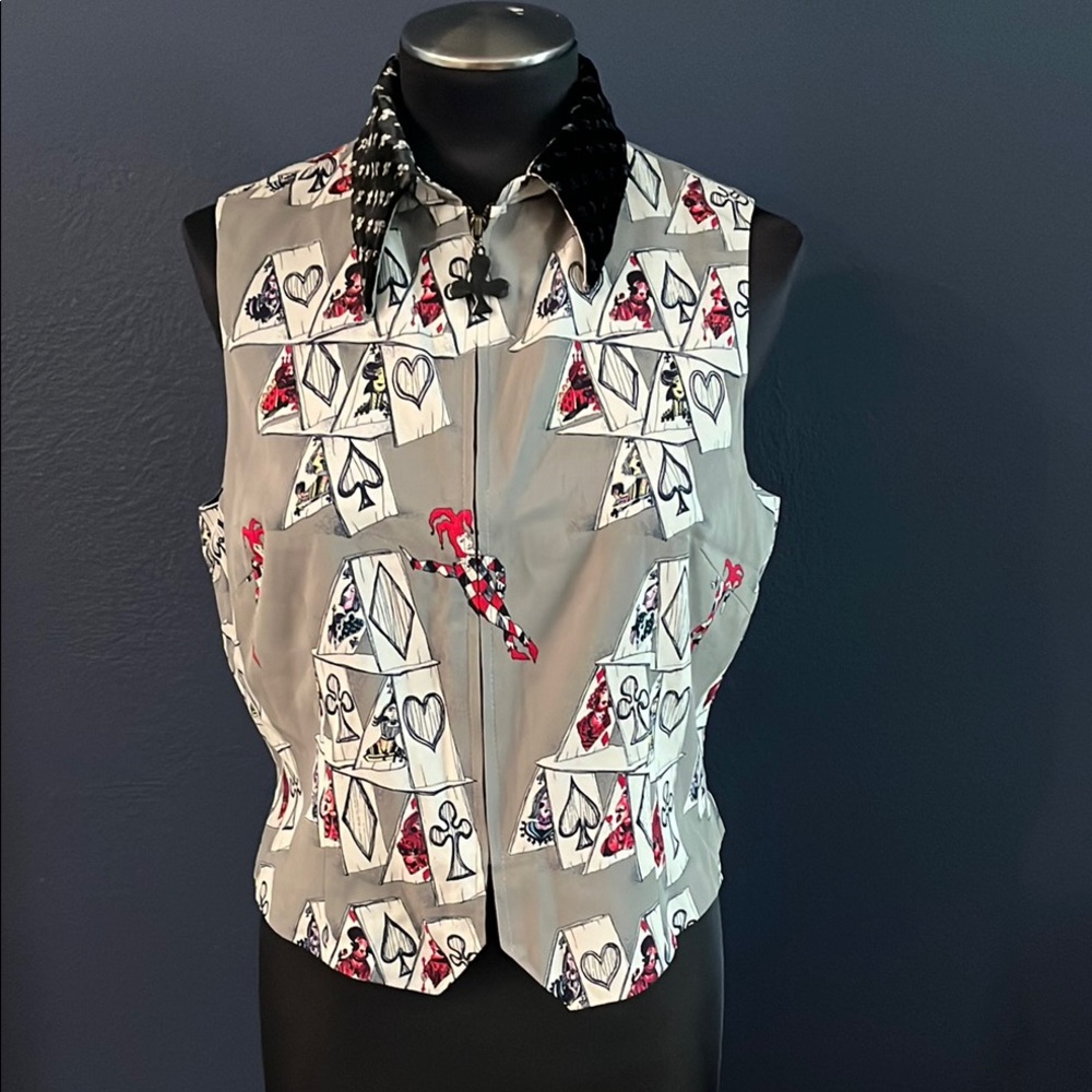 Vintage 90s TAPP New York 100% Silk tailored vest Joker’s Wild House of Card L